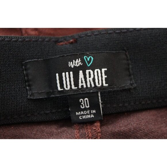 LuLaRoe Jeans Size 30 Brown Stretch Denim Boho Slimming Comfort Elastic Waist - Picture 11 of 12